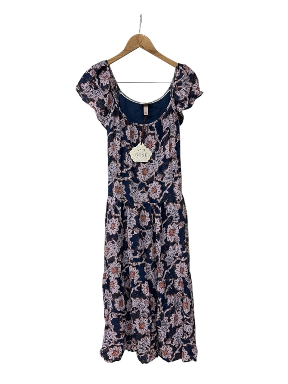 NWT Knox Rose Maxi Dress Blue w/Pockets Cottagecore Floral Boho Summer XS
